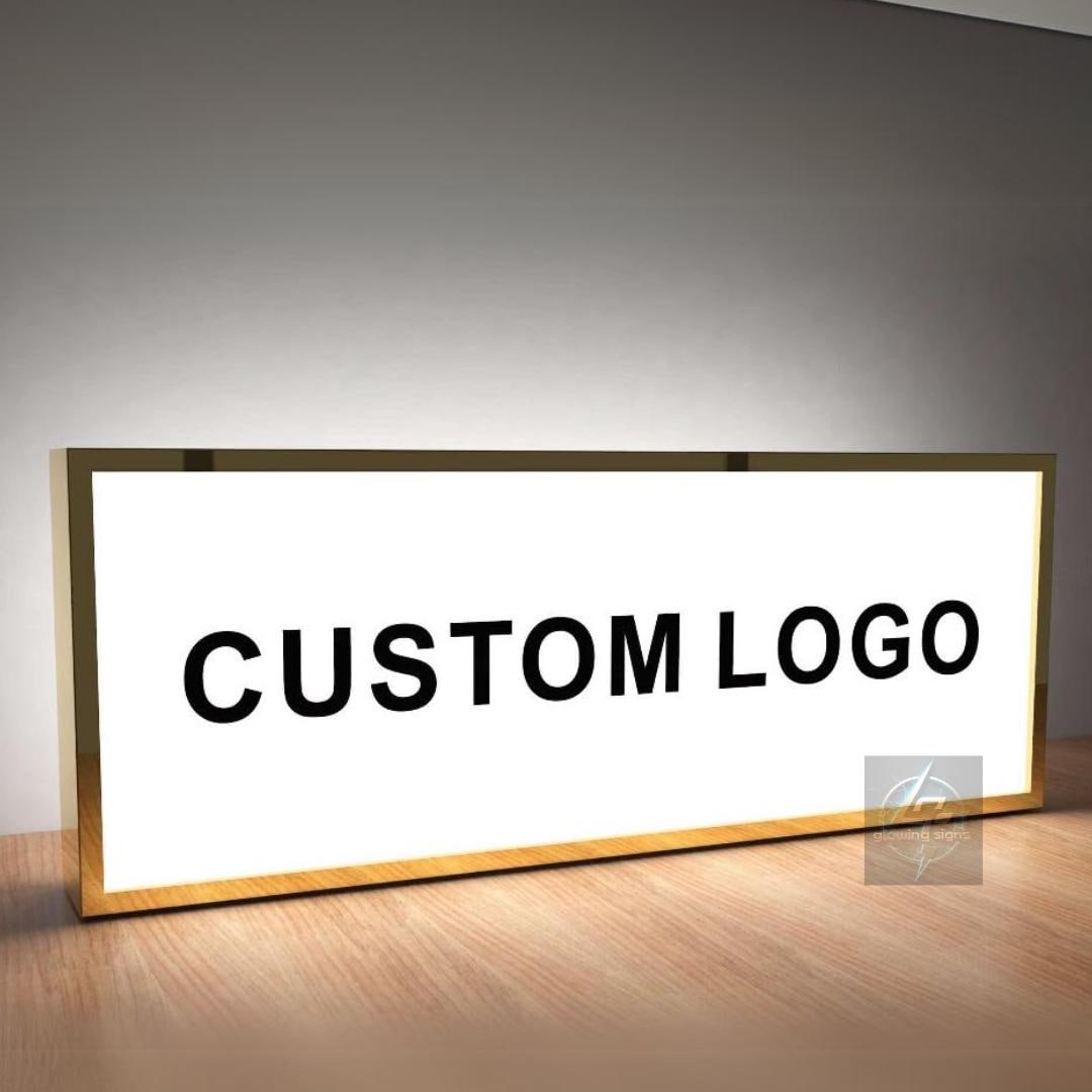 Frontlit Acrylic Lightbox Business Sign, Business Logo Display For Modern Home & Office Signage, Store Front Signs, Business Lightbox