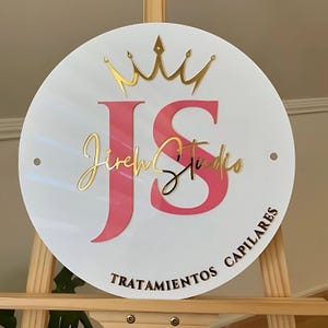 Custom 3D Round Acrylic Business Sign Wall, Round Acrylic Logo Sign, Custom Office Wall Sign, 3D Acrylic Logo Signage, Beauty Salon Sign