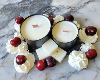 Cherry Vanilla Hand-Poured Organic Soy Candle and Wax Melts