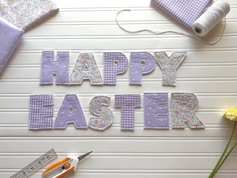 Pastel Easter Fabric Letter Banner | Spring Bunny Party Decor ...