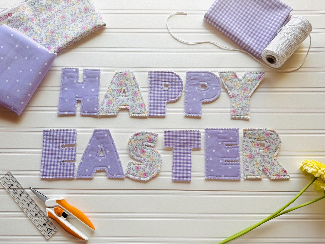 Pastel Easter Fabric Letter Banner | Spring Bunny Party Decor ...