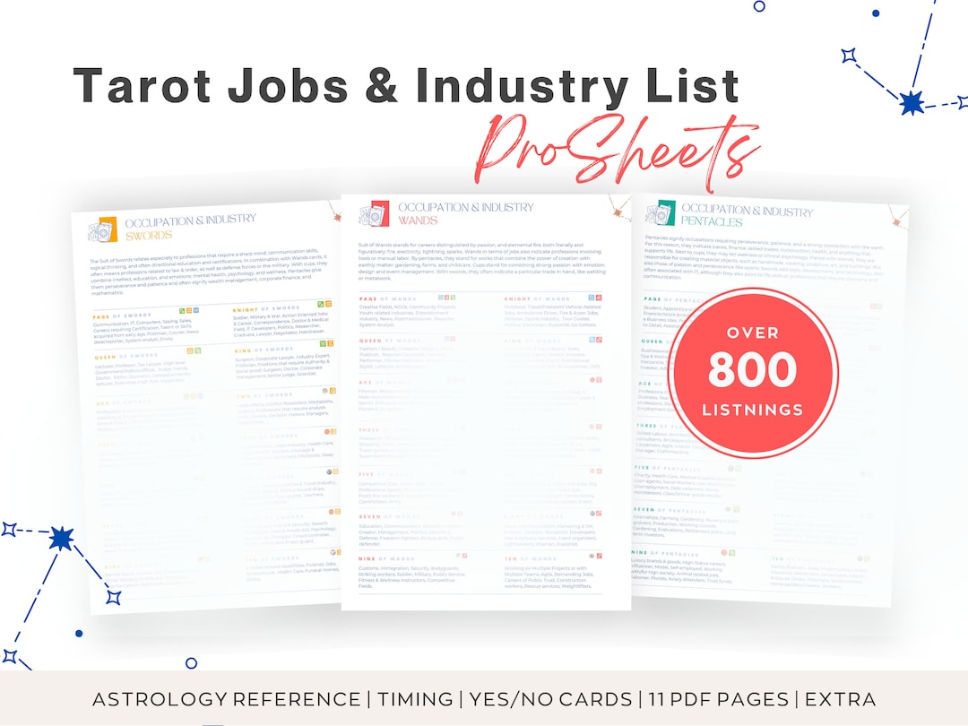 Tarot Cheat Sheet Career, Jobs & Careers Tarot Reference, Jobs