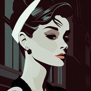 Audrey Hepburn Digital Print : Explosie uit het verleden