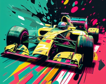 Impressão de pôster pop art de Fórmula 1: revitalize suas paredes