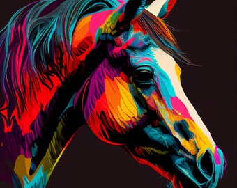 Impressão digital de arte pop de cavalo: traga o majestoso para casa