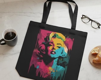 Bolsa Tote Marilyn Monroe Pop Art | Tinta Neon Escorrendo, Ícone Retrô