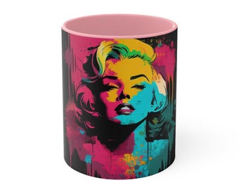 Caneca de café Pop Art Marilyn Monroe | Decoração de cozinha retrô exclusiva