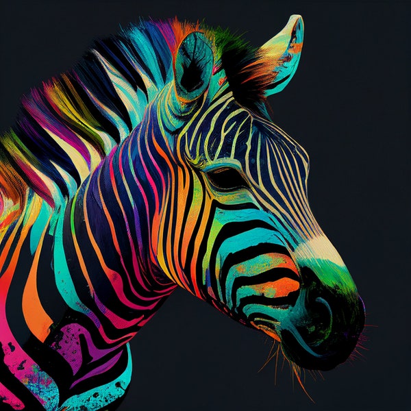 Zebra Pop Art Digital Print : Ramenez le Safari à la maison