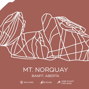 Mapa de esquí del monte Norquay con color