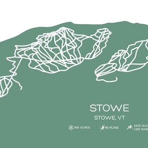 Mapa de pistas de esquí de Stowe con color