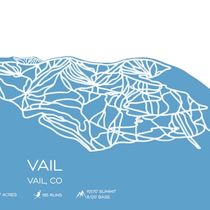 Mapa de esquí de Vail Resort con color