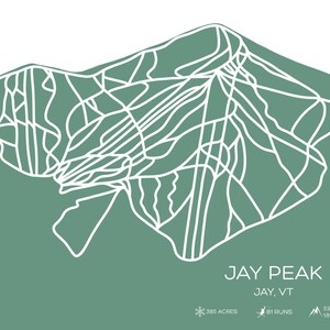 Mapa de pistas de esquí de Jay Peak con color