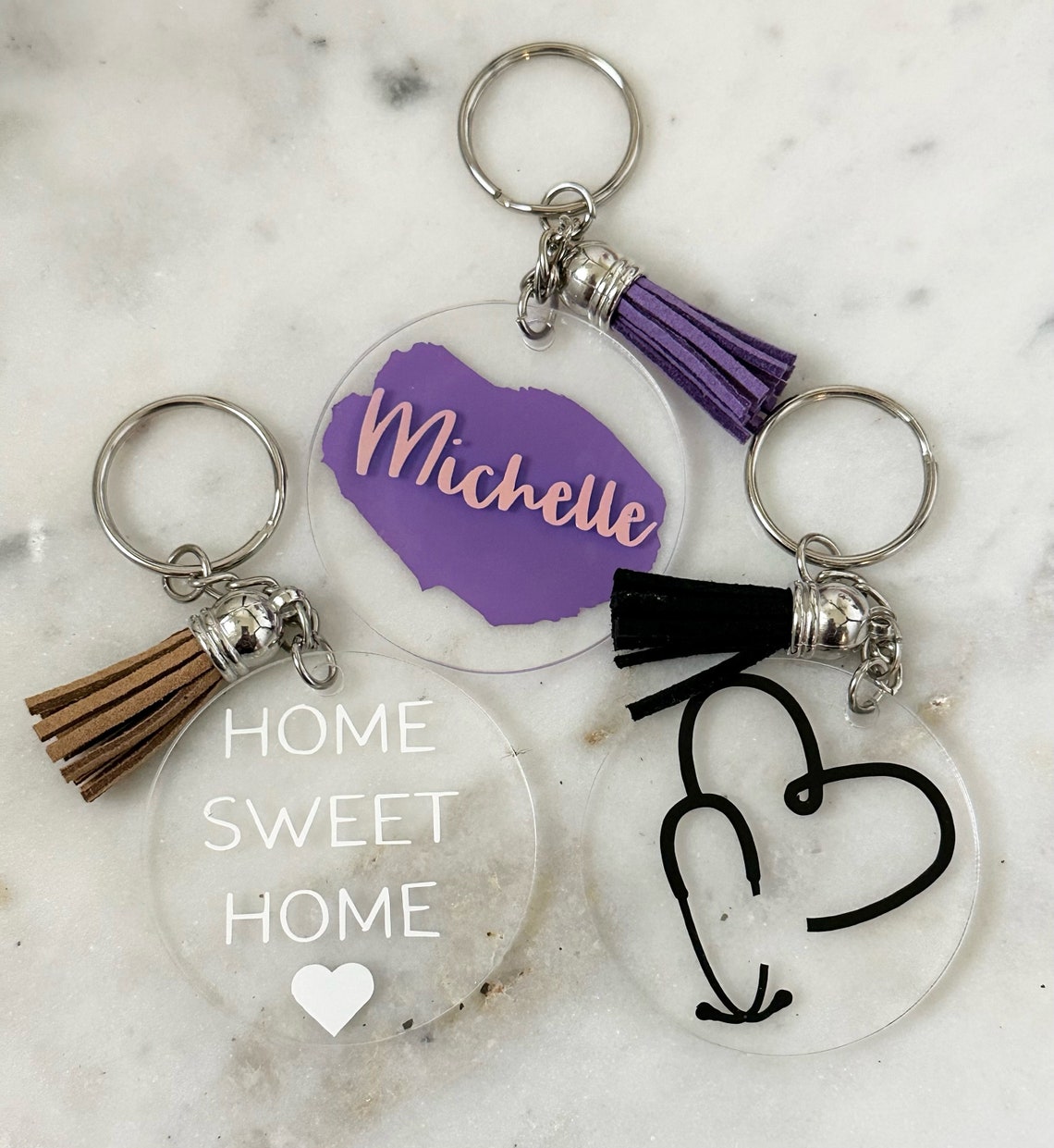 Personalized Keychain With Name or Initial Etsy