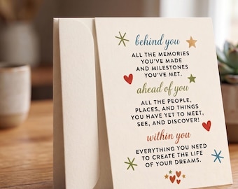 Graduation Card Class of 2026 Inspirational Quote Digital Download PDF JPEG Printable Gift