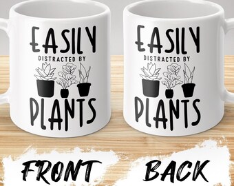 Easily Distracted By Plants Mug, Farmer Mug, Gardening Mug, Gardening Mug, Plant Mug, Gardening Gift, Plant Lover Mug