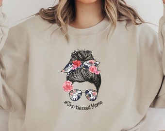 Una camisa de mamá bendecida, camisa de mamá linda, regalo del día de la madre, regalo de mamá, camisa de mamá, sudadera de mamá, colores cómodos