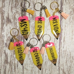 Potloodsleutelhanger | sleutelhanger | glitterpotloodsleutelhanger | sleutelhanger leraar | cadeaus voor leraar | Terug naar school |