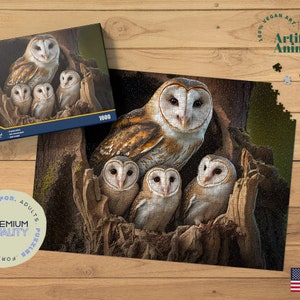 Barn Owl Jigsaw Puzzle, Barn Owl Art, Owl Puzzles 500 Pieces, Wildlife Jigsaw Puzzles, Snowy Owl puzzle, Nature Jigsaw Puzzles for Adults