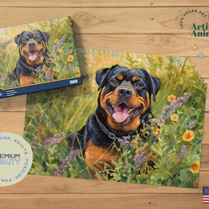Rottweiler Puzzle, Gifts for Dog Lovers, Gifts for Rottweiler Lovers, Jigsaw, Animal Puzzle, Puzzles for Adults, Rottie, Rottweiler Art,