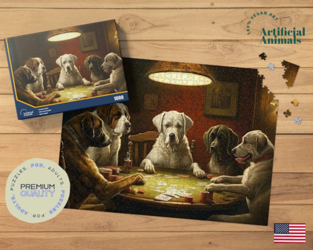 Dogs Playing Poker Jigsaw Puzzle, Unique Gifts for Dog Lovers Silly Dog