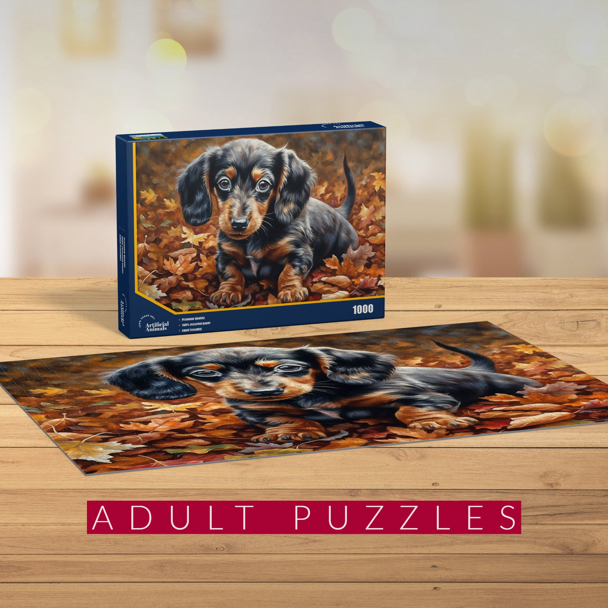 500-Piece Wooden Puzzle – Dachshunds Under The Bright Stars, Colorful & Durable, Relaxing Puzzle For Adults & Teens - View #5