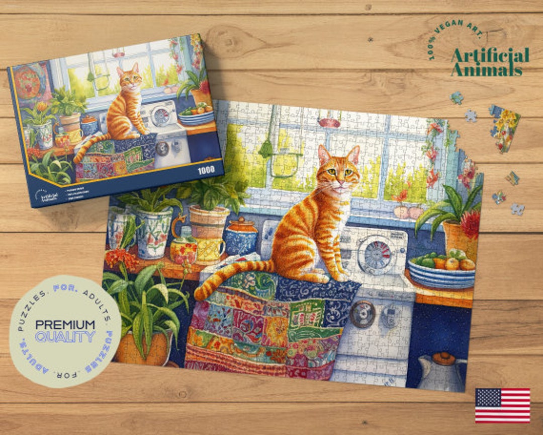 Cosrkee 500 Piece Gray Tabby Cat Jigsaw Puzzle For Adults - Wooden Animal Puzzle Fun & Challenging Game - View #2