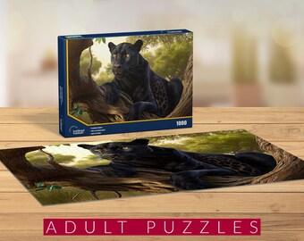 1000 Teile Black Panther Puzzle Für Erwachsene – Holz, Fertige Größe 75x50 Cm, Mit Buchstaben-Rückseite, Heimdekoration & Geschenk