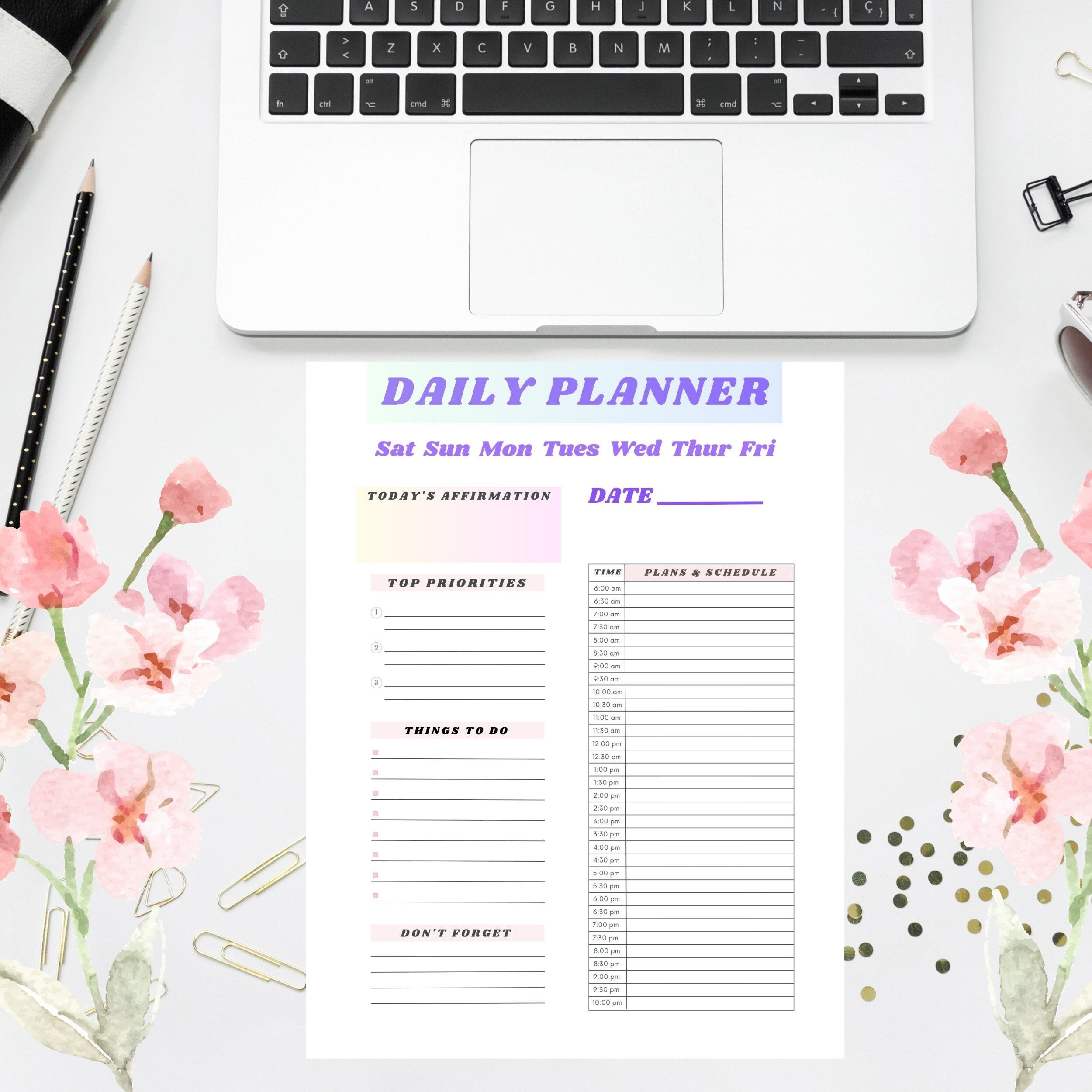 Daily Planner | Digital Download | Printable to Do List | Print at Home ...