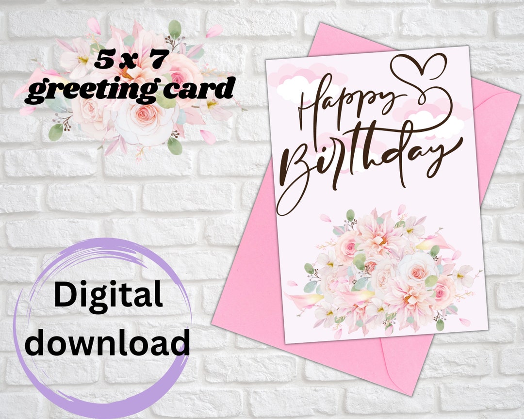 Happy Birthday Instant Download Greeting Card Print at Home Instant Download Flower Bouquet 5 X 7 Birthday Card Digital Download - Etsy happy-birthday-instant-download-greeting-card-print-at-home-instant-download-flower-bouquet-5-x-7-birthday-card-digital-download-etsy