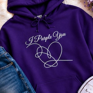 I Purple You Hoodie, Borahae Sweatshirt, Purple Fan Gift, K-Pop Inspired Hoodie, Cozy Unisex Pullover