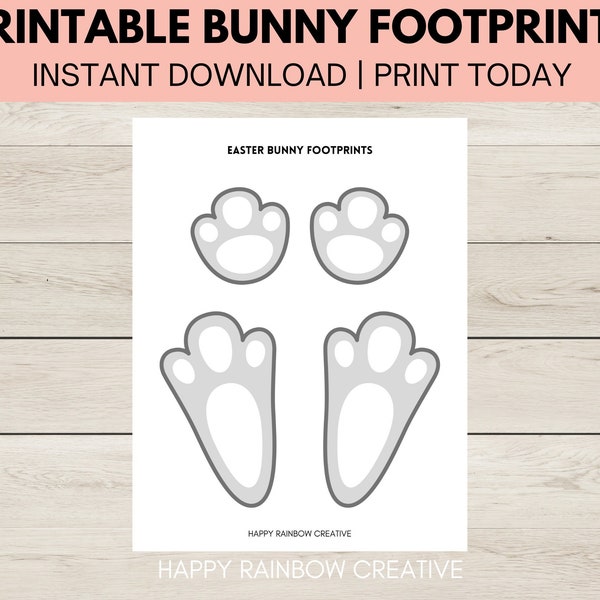 Easter Bunny Footprints Printable, Easter Bunny Feet For Easter Morning, Bunny Rabbit Paw Print For Easter Egg Hunt, Instant Download PDF