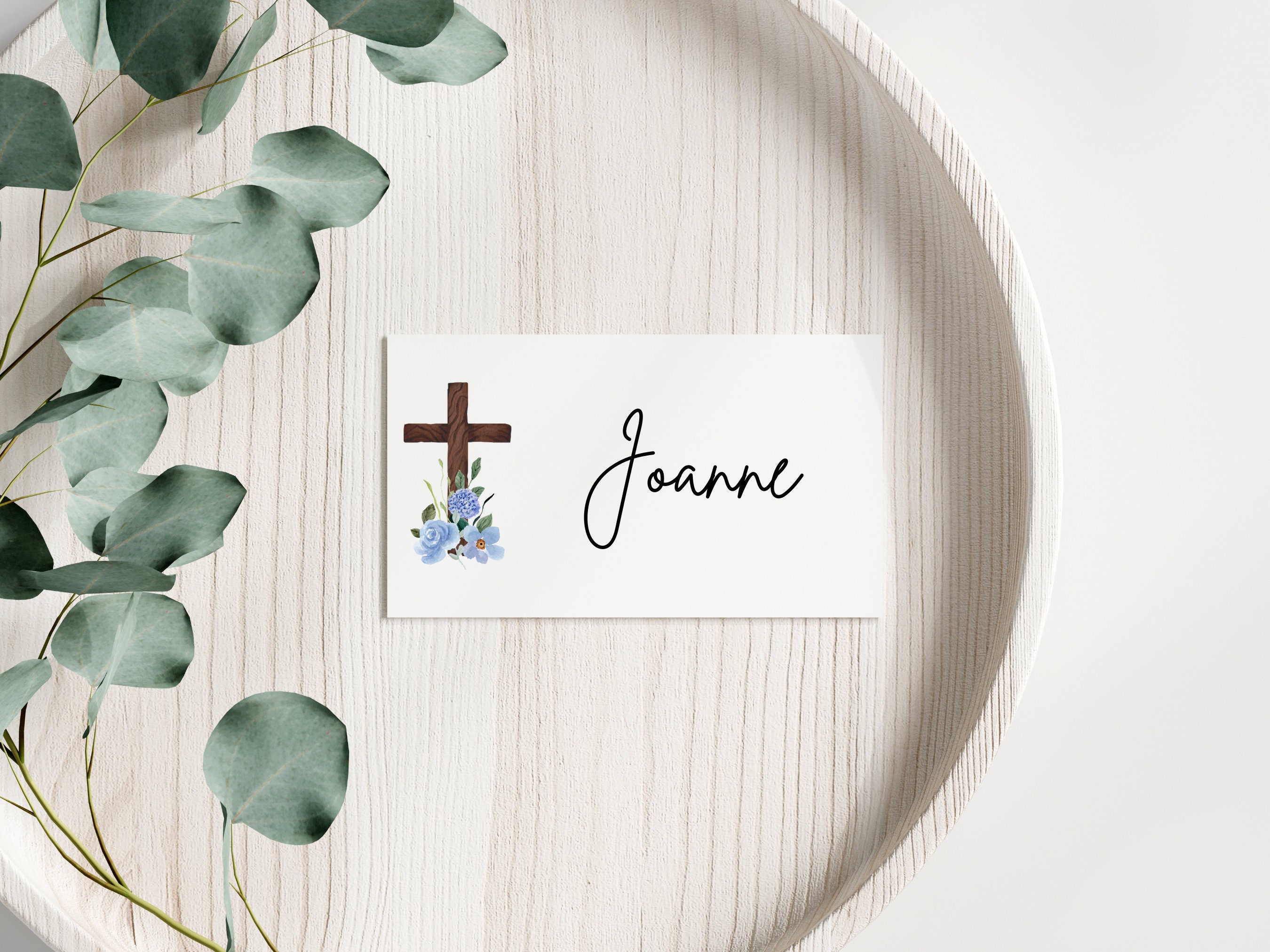 EDITABLE Easter Place Cards, Printable Name Cards for Religious and ...