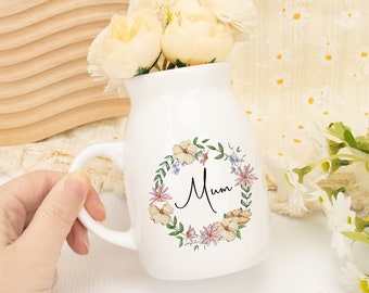 Vase à fleurs personnalisé pour maman, vase en céramique personnalisé, cadeau de fête des mères, cadeau pour maman, vase nounou, cadeau d’anniversaire pour elle, cadeau vase nounou