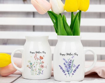 Cadeaux de fête des mères pour maman, vase de fleur de naissance personnalisé, vase de fleur de maman personnalisé, personnalisé n’importe quel texte, bonne fête des mères, vase pour fleur