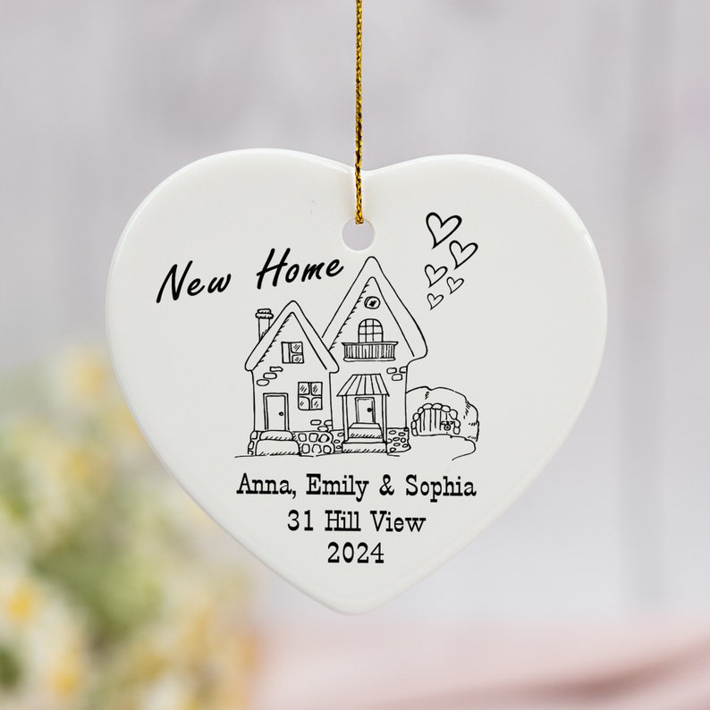 Personalised New Home Gift, Custom Gift for New House, First Home Keyring, Moving in Gift, Matching Gift, Housewarming Present Ornament Bild 1