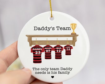 Ornement personnalisé de l’équipe de papa, cadeau de l’équipe de football des papas, cadeau pour papa, cadeau de la fête des pères, cadeau pour papa, cadeau d’anniversaire pour papa, grand-père