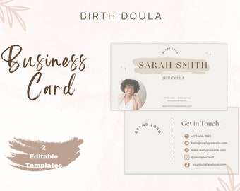 Tarjeta de presentación de doula de parto / Plantilla personalizable | Marketing de doula | Plantilla de doula | Plantilla de Canva / Imprimible / Descarga instantánea