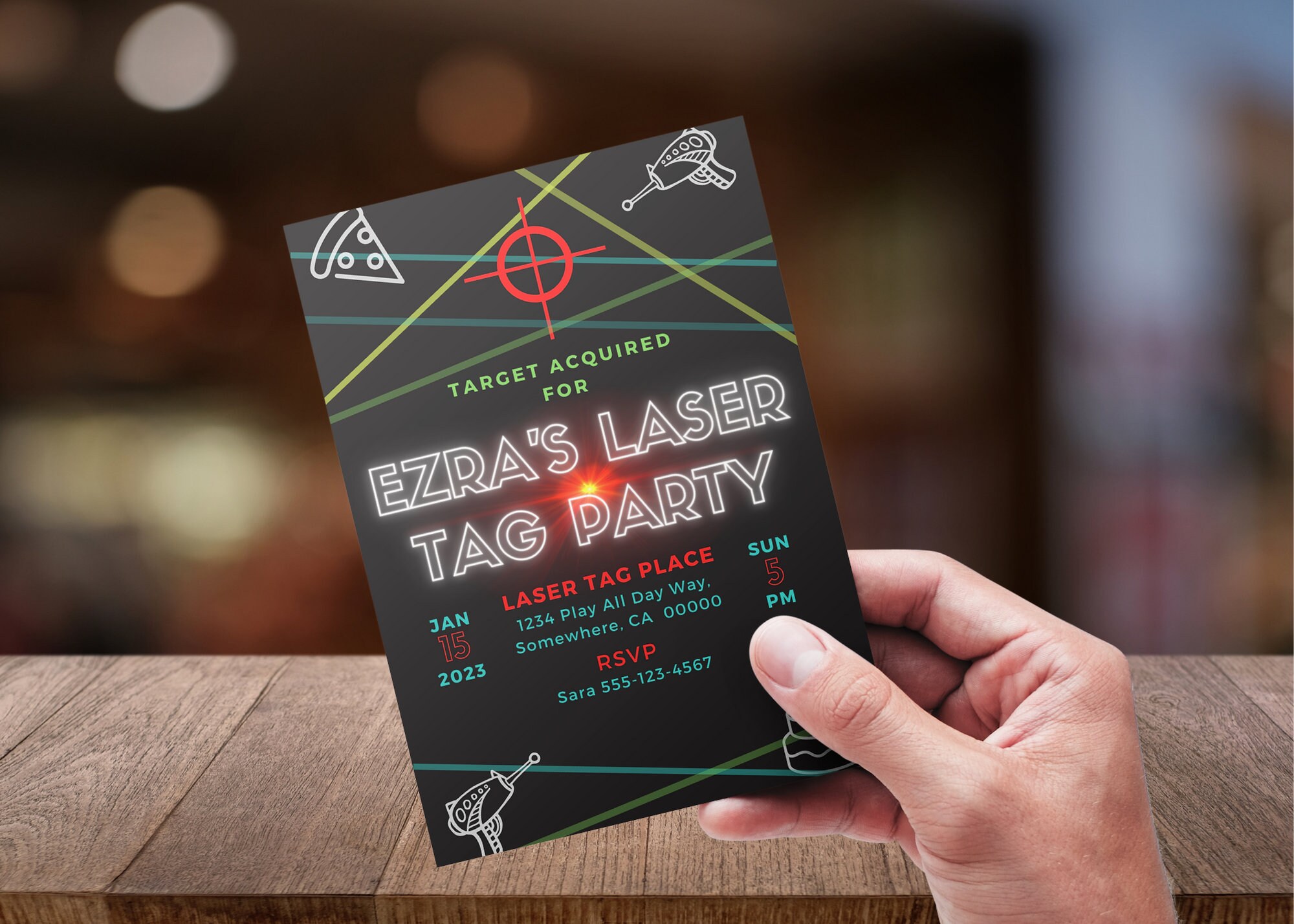 EDITABLE Laser Tag Birthday Invitation Template, Instant Download ...