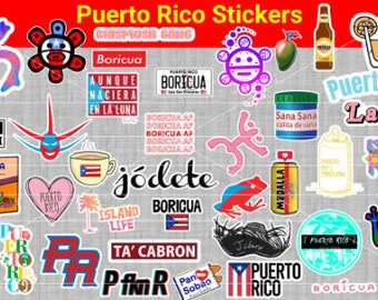 39 autocollants en téléchargement numérique Porto Rico - Conception de fichier numérique PNG