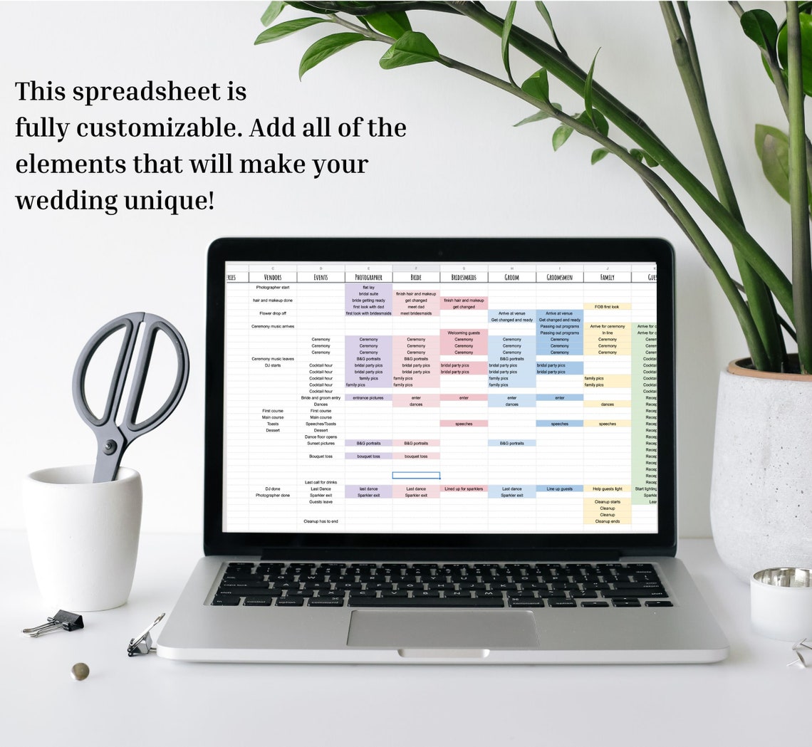 Day Of Wedding Timeline Template