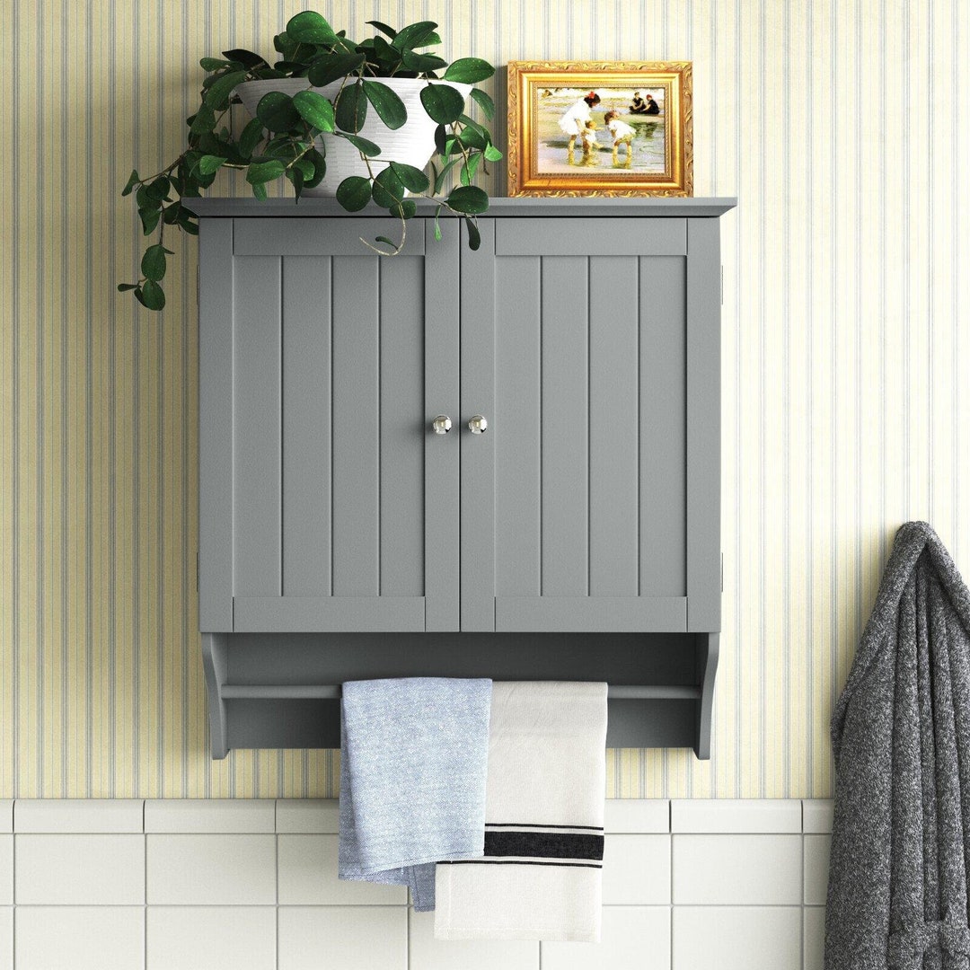 Wood Wall Mounted Bathroom Cabinet Wood Bathroom Storage - Etsy