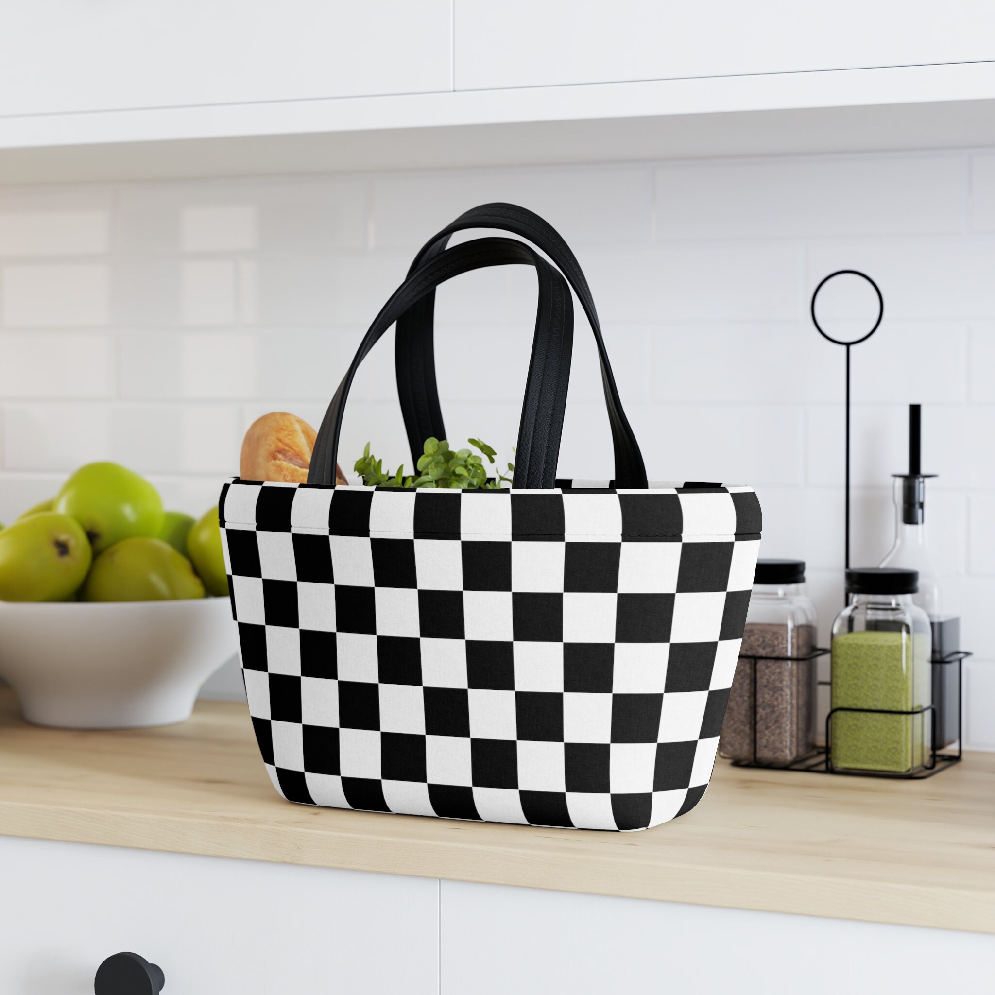 Kids Lunch Box - Black / Tan & White Checkered – Ledger Nash