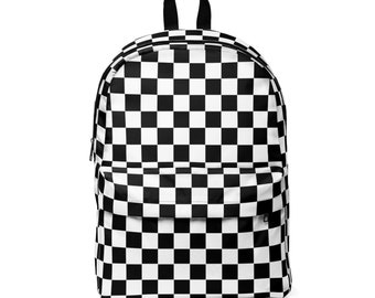 Black and White Checkered Backpack