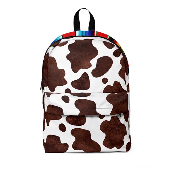 Brown Cow Hide Print Backpack - Etsy display picture 1