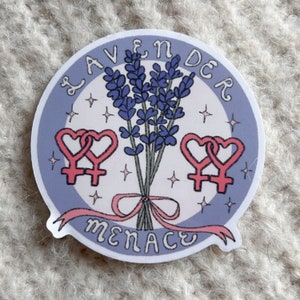 Lavender Menace Round Sticker