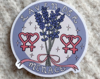 Lavender Menace Round Sticker