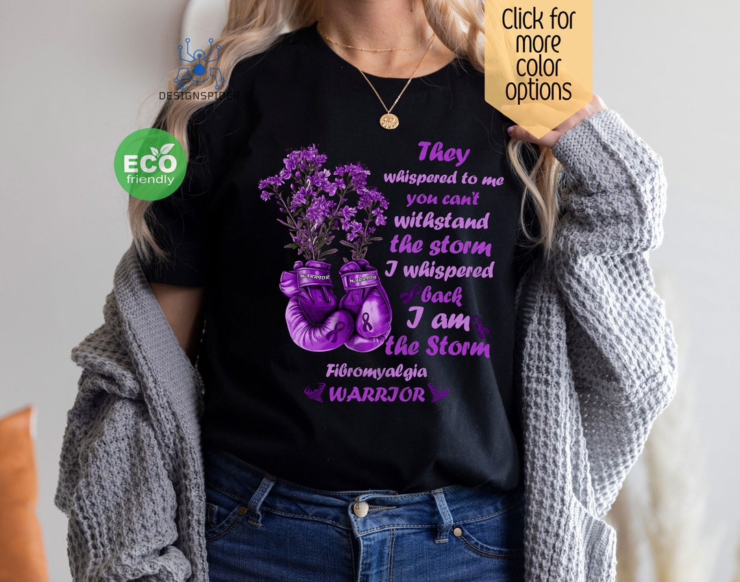 Floral Gloves Fibromyalgia Awareness Shirt, Purple Ribbon Fibromyalgia