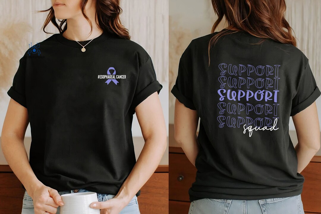 2 Sides Support Squad Esophageal Cancer Awareness Shirts, Periwinkle
