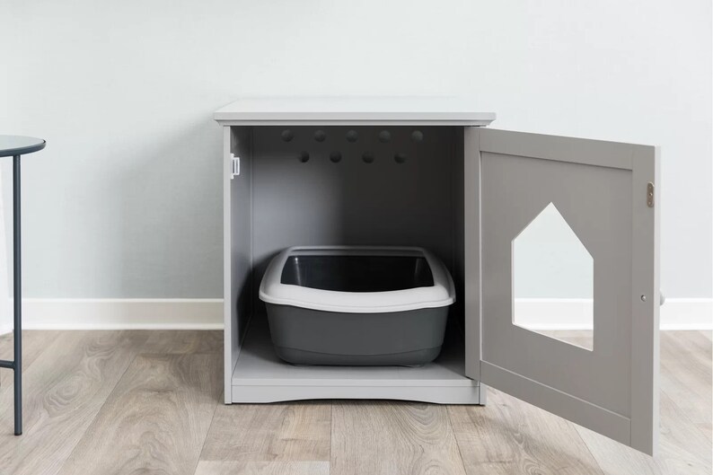 Litter Box Enclosurewooden Box Enclosure Hidden Litter Box Etsy