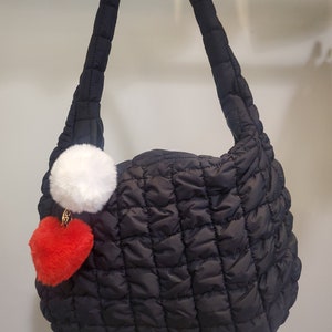 Oversized Quilted Puffy Shoulder Bag, Expandable Cloud Puffy Crossbody, Lightweight Traveler Bag, Perfect Tote Bags for School/Work,